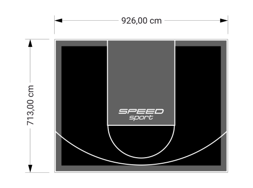 66M2/713X926CM CZARNO-GRAFITOWE BOISKO DO KOSZYKÓWKI SPEEDSPORT HEXA POWER PRO