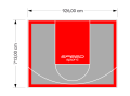 66M2/713X926CM SZARO-CZERWONE BOISKO DO KOSZYKÓWKI SPEEDSPORT HEXA POWER PRO