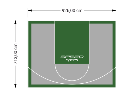 66M2/713X926CM SZARO-ZIELONE BOISKO DO KOSZYKÓWKI SPEEDSPORT HEXA POWER PRO
