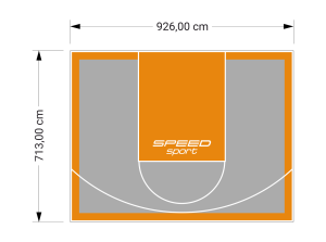 66M2/713X926CM SZARO-POMARAŃCZOWE BOISKO DO KOSZYKÓWKI SPEEDSPORT HEXA POWER PRO