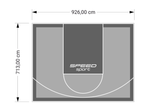 66M2/713X926CM SZARO-GRAFITOWE BOISKO DO KOSZYKÓWKI SPEEDSPORT HEXA POWER PRO