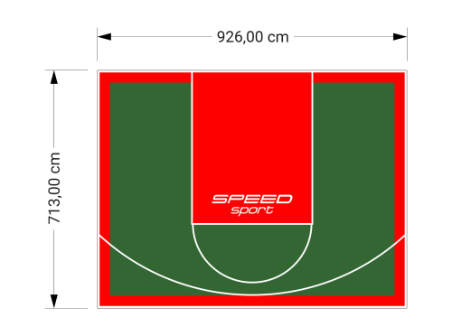 66M2/713X926CM ZIELONO-CZERWONE BOISKO DO KOSZYKÓWKI SPEEDSPORT HEXA POWER PRO