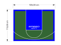 66M2/713X926CM ZIELONO-NIEBIESKIE BOISKO DO KOSZYKÓWKI SPEEDSPORT HEXA POWER PRO