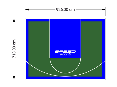 66M2/713X926CM ZIELONO-NIEBIESKIE BOISKO DO KOSZYKÓWKI SPEEDSPORT HEXA POWER PRO