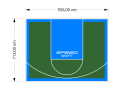 66M2/713X926CM ZIELONO-BŁĘKITNE BOISKO DO KOSZYKÓWKI SPEEDSPORT HEXA POWER PRO