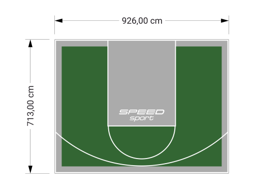 66M2/713X926CM ZIELONO-SZARE BOISKO DO KOSZYKÓWKI SPEEDSPORT HEXA POWER PRO