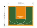 66M2/713X926CM ZIELONO-POMARAŃCZOWE BOISKO DO KOSZYKÓWKI SPEEDSPORT HEXA POWER PRO
