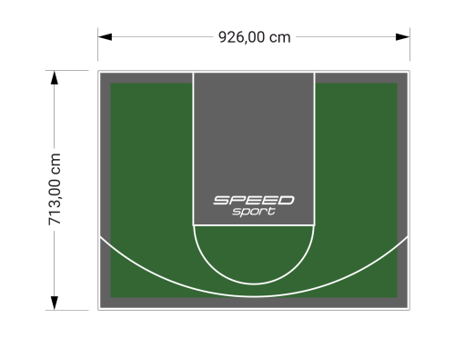 66M2/713X926CM ZIELONO-GRAFITOWE BOISKO DO KOSZYKÓWKI SPEEDSPORT HEXA POWER PRO