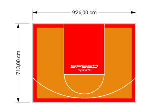 66M2/713X926CM POMARAŃCZOWO-CZERWONE BOISKO DO KOSZYKÓWKI SPEEDSPORT HEXA POWER PRO