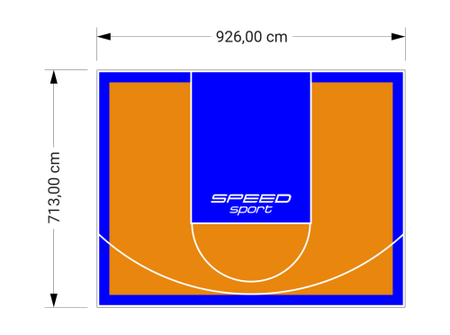 66M2/713X926CM POMARAŃCZOWO-NIEBIESKIE BOISKO DO KOSZYKÓWKI SPEEDSPORT HEXA POWER PRO
