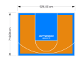66M2/713X926CM POMARAŃCZOWO-BŁĘKITNE BOISKO DO KOSZYKÓWKI SPEEDSPORT HEXA POWER PRO