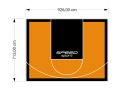 66M2/713X926CM POMARAŃCZOWO-CZARNE BOISKO DO KOSZYKÓWKI SPEEDSPORT HEXA POWER PRO
