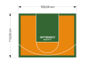 66M2/713X926CM POMARAŃCZOWO-ZIELONE BOISKO DO KOSZYKÓWKI SPEEDSPORT HEXA POWER PRO