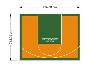 66M2/713X926CM POMARAŃCZOWO-ZIELONE BOISKO DO KOSZYKÓWKI SPEEDSPORT HEXA POWER PRO