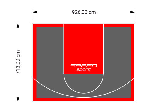 66M2/713X926CM GRAFITOWO-CZERWONE BOISKO DO KOSZYKÓWKI SPEEDSPORT HEXA POWER PRO
