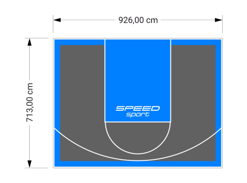 66M2/713X926CM GRAFITOWO-BŁĘKITNE BOISKO DO KOSZYKÓWKI SPEEDSPORT HEXA POWER PRO