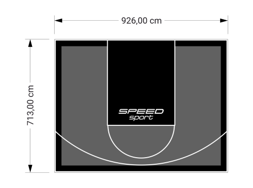 66M2/713X926CM GRAFITOWO-CZARNE BOISKO DO KOSZYKÓWKI SPEEDSPORT HEXA POWER PRO