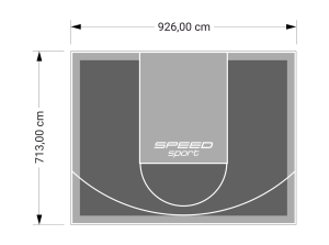 66M2/713X926CM GRAFITOWO-SZARE BOISKO DO KOSZYKÓWKI SPEEDSPORT HEXA POWER PRO