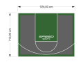 66M2/713X926CM GRAFITOWO-ZIELONE BOISKO DO KOSZYKÓWKI SPEEDSPORT HEXA POWER PRO