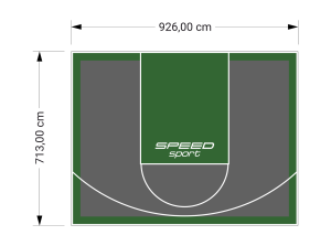 66M2/713X926CM GRAFITOWO-ZIELONE BOISKO DO KOSZYKÓWKI SPEEDSPORT HEXA POWER PRO