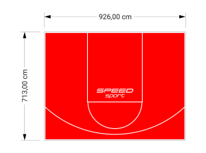 66M2/713X926CM CZERWONE BOISKO DO KOSZYKÓWKI SPEEDSPORT HEXA POWER PRO