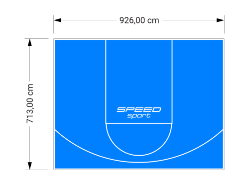66M2/713X926CM BŁĘKITNE BOISKO DO KOSZYKÓWKI SPEEDSPORT HEXA POWER PRO
