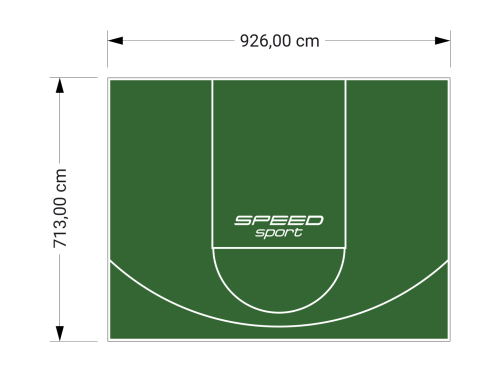 66M2/713X926CM ZIELONE BOISKO DO KOSZYKÓWKI SPEEDSPORT HEXA POWER PRO