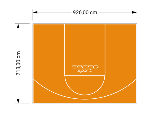 66M2/713X926CM POMARAŃCZOWE BOISKO DO KOSZYKÓWKI SPEEDSPORT HEXA POWER PRO