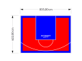 52M2/622X835CM CZERWONO-NIEBIESKIE BOISKO DO KOSZYKÓWKI SPEEDSPORT HEXA POWER PRO