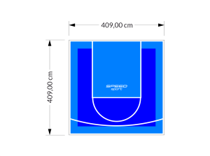 17M2/409X409CM NIEBIESKO-BŁĘKITNE BOISKO DO KOSZYKÓWKI SPEEDSPORT HEXA POWER PRO