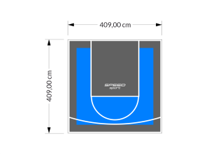 17M2/409X409CM BŁĘKITNO-GRAFITOWE BOISKO DO KOSZYKÓWKI SPEEDSPORT HEXA POWER PRO
