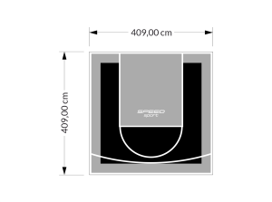 17M2/409X409CM CZARNO-SZARE BOISKO DO KOSZYKÓWKI SPEEDSPORT HEXA POWER PRO