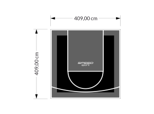 17M2/409X409CM CZARNO-GRAFITOWE BOISKO DO KOSZYKÓWKI SPEEDSPORT HEXA POWER PRO