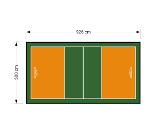 46M2/926x500CM POMARAŃCZOWO-ZIELONE BOISKO DO SIATKÓWKI SPEEDSPORT HEXA POWER PRO