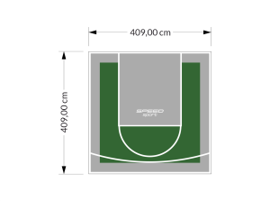 17M2/409X409CM ZIELONO-SZARE BOISKO DO KOSZYKÓWKI SPEEDSPORT HEXA POWER PRO