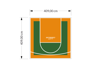 17M2/409X409CM ZIELONO-POMARAŃCZOWE BOISKO DO KOSZYKÓWKI SPEEDSPORT HEXA POWER PRO