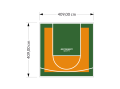 17M2/409X409CM POMARAŃCZOWO-ZIELONE BOISKO DO KOSZYKÓWKI SPEEDSPORT HEXA POWER PRO