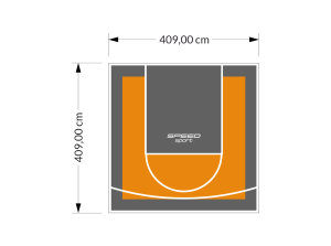 17M2/409X409CM POMARAŃCZOWO-GRAFITOWE BOISKO DO KOSZYKÓWKI SPEEDSPORT HEXA POWER PRO