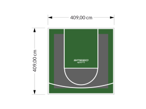 17M2/409X409CM GRAFITOWO-ZIELONE BOISKO DO KOSZYKÓWKI SPEEDSPORT HEXA POWER PRO