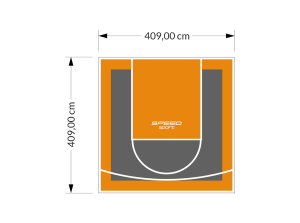 17M2/409X409CM GRAFITOWO-POMARAŃCZOWE BOISKO DO KOSZYKÓWKI SPEEDSPORT HEXA POWER PRO