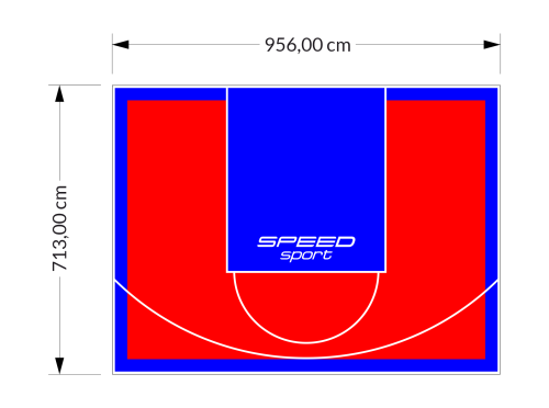 68M2/713X956CM CZERWONO-NIEBIESKIE BOISKO DO KOSZYKÓWKI SPEEDSPORT HEXA POWER PRO