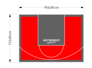 68M2/713X956CM CZERWONO-GRAFITOWE BOISKO DO KOSZYKÓWKI SPEEDSPORT HEXA POWER PRO
