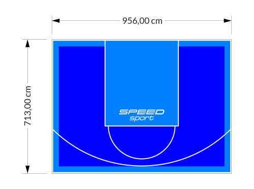 68M2/713X956CM NIEBIESKO-BŁĘKITNE BOISKO DO KOSZYKÓWKI SPEEDSPORT HEXA POWER PRO