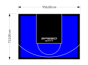 68M2/713X956CM NIEBIESKO-CZARNE BOISKO DO KOSZYKÓWKI SPEEDSPORT HEXA POWER PRO