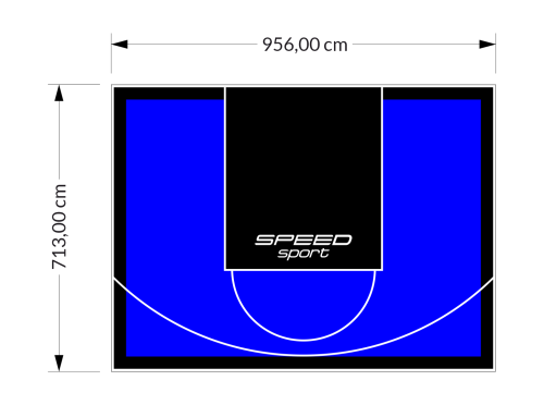 68M2/713X956CM NIEBIESKO-CZARNE BOISKO DO KOSZYKÓWKI SPEEDSPORT HEXA POWER PRO