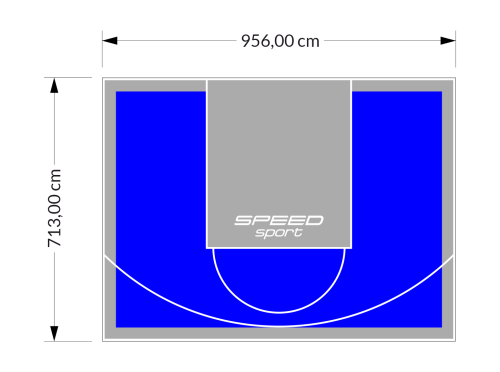 68M2/713X956CM NIEBIESKO-SZARE BOISKO DO KOSZYKÓWKI SPEEDSPORT HEXA POWER PRO