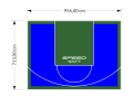 68M2/713X956CM NIEBIESKO-ZIELONE BOISKO DO KOSZYKÓWKI SPEEDSPORT HEXA POWER PRO