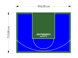 68M2/713X956CM NIEBIESKO-ZIELONE BOISKO DO KOSZYKÓWKI SPEEDSPORT HEXA POWER PRO