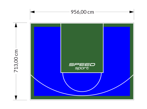 68M2/713X956CM NIEBIESKO-ZIELONE BOISKO DO KOSZYKÓWKI SPEEDSPORT HEXA POWER PRO