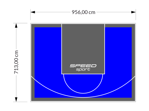 68M2/713X956CM NIEBIESKO-GRAFITOWE BOISKO DO KOSZYKÓWKI SPEEDSPORT HEXA POWER PRO